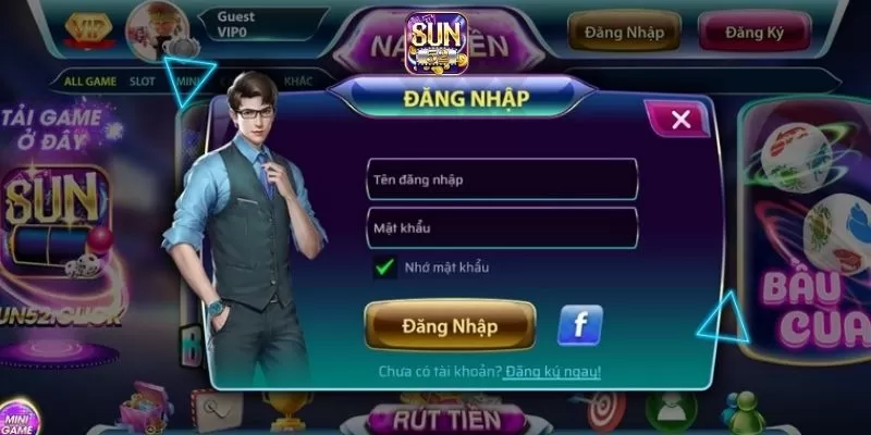 Chơi Sun52 trên điện thoại Android đơn giản nhất 3 Sử dụng đúng tài khoản chính chủ